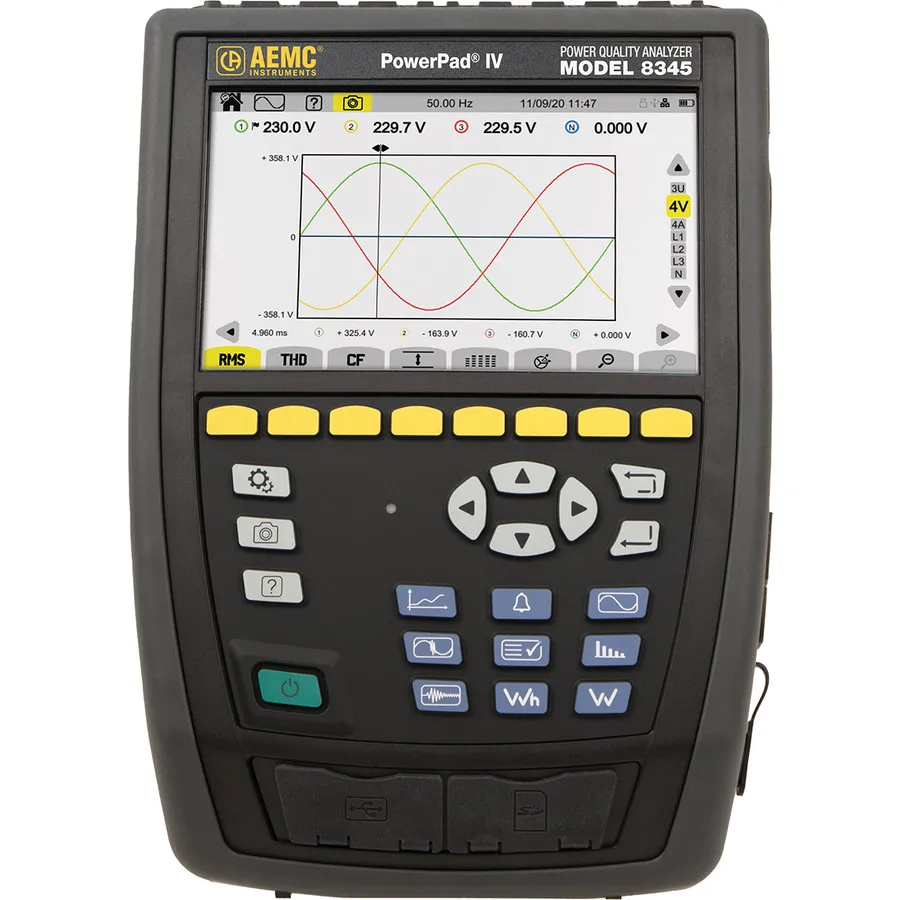 AEMC 8345 con 4 MA194-24-BK Analizzatore di Qualità dell'Alimentazione