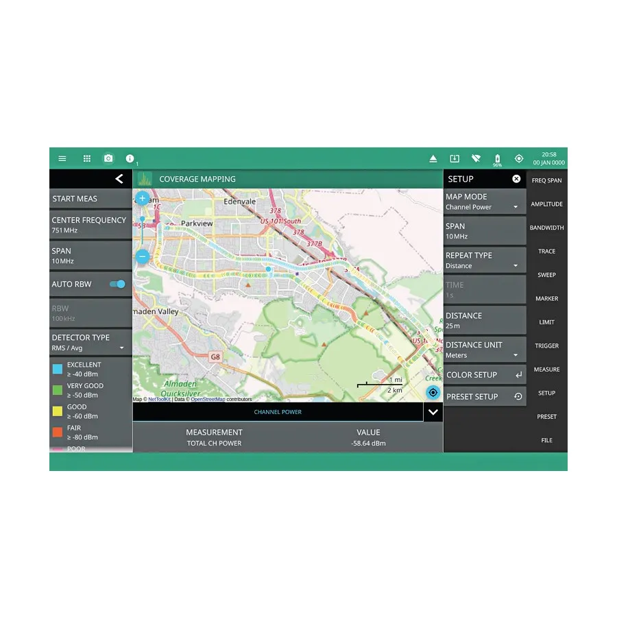 Opzione software Anritsu MS2080A-0431 Coverage Mapping