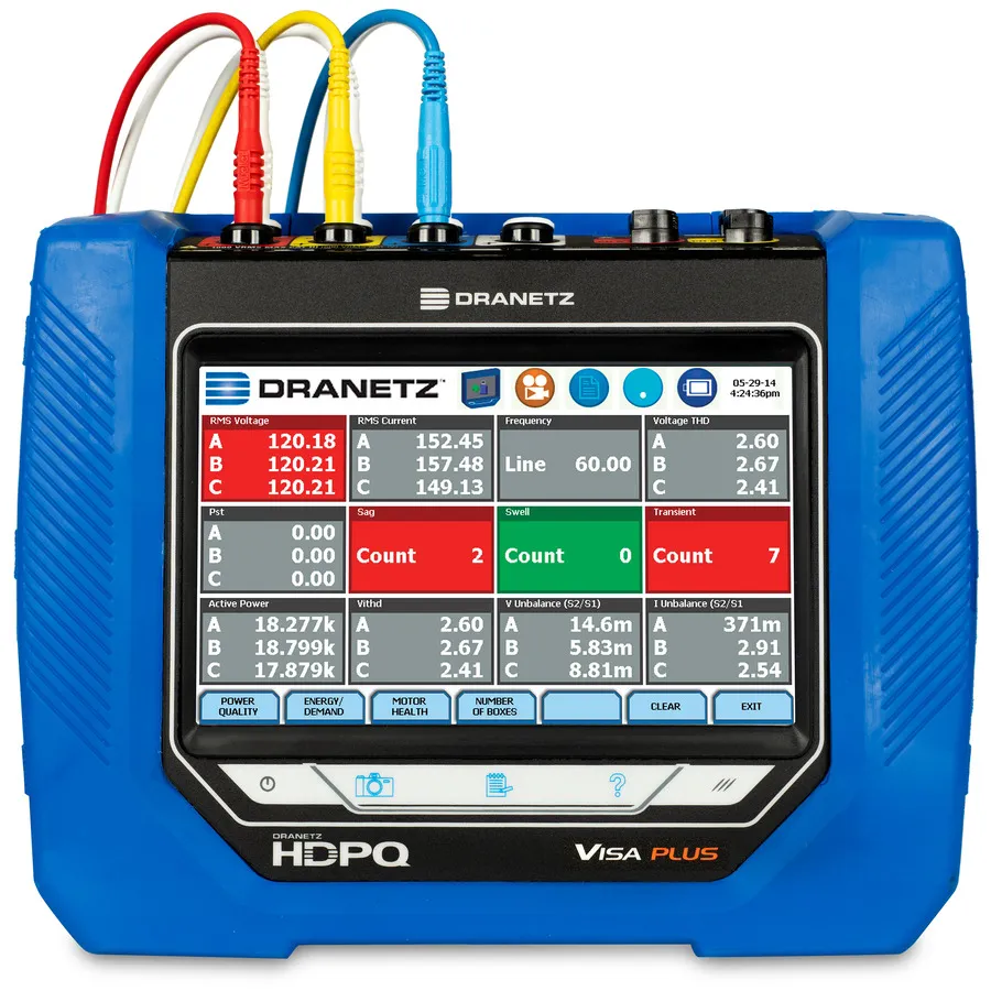 Dranetz HDPQ-P-VAFLEX6KPKG Visa Plus Analizzatore di Qualità dell'Energia