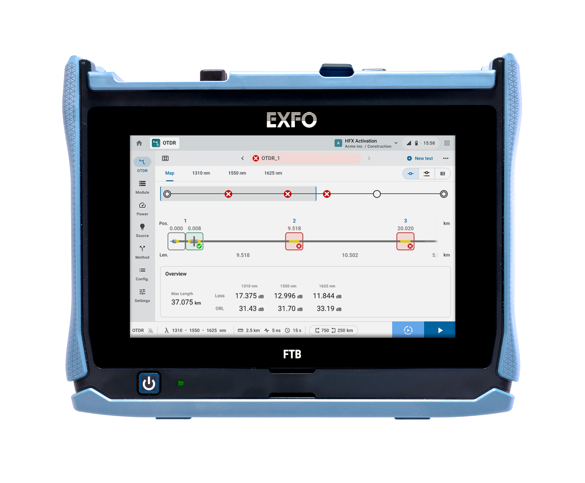 EXFO FTB-LITE-720D Tester Fibra Ottica Quad