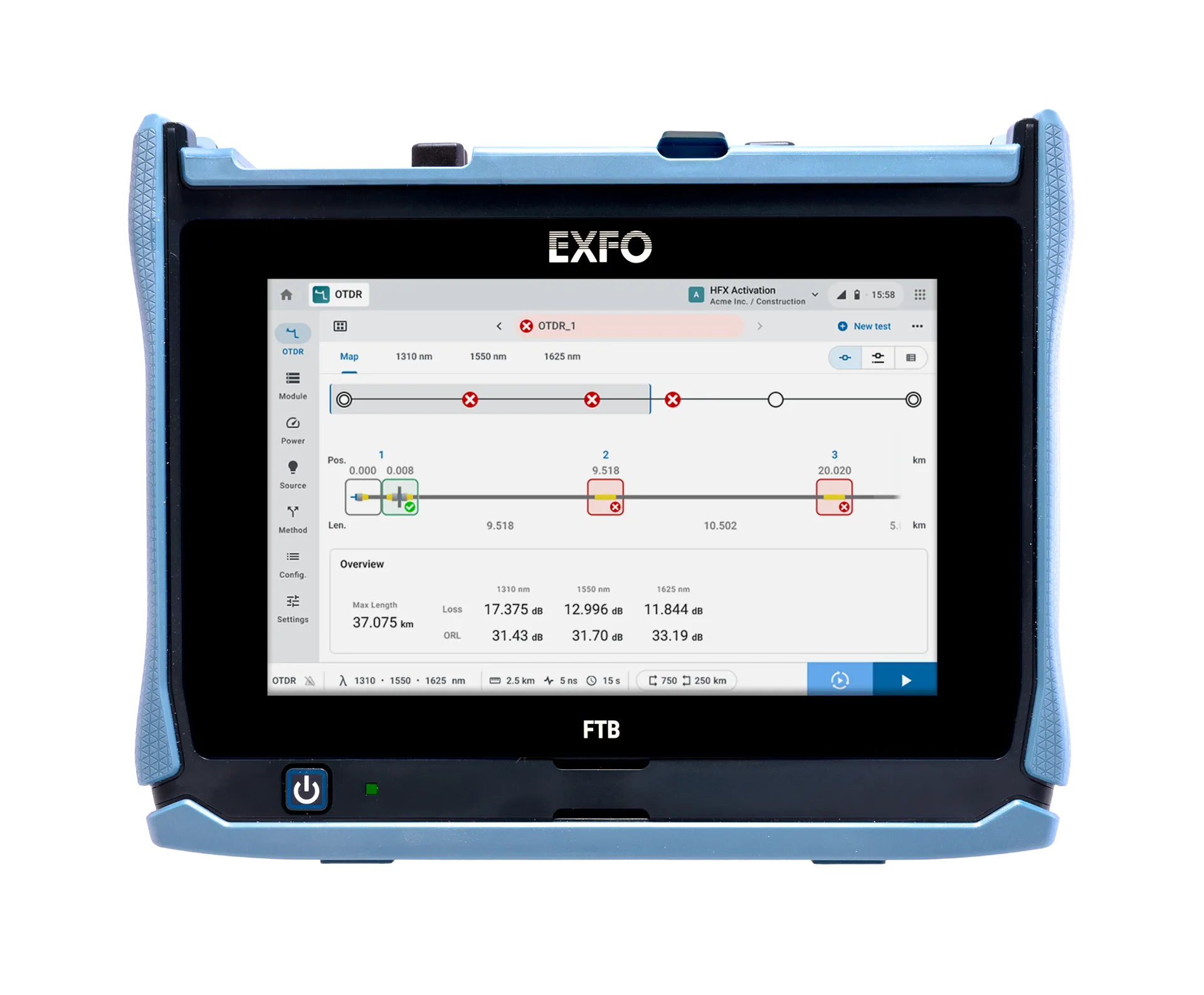 EXFO FTB-LITE-720D-SM8-XX Riflettometro nel Dominio del Tempo Ottico