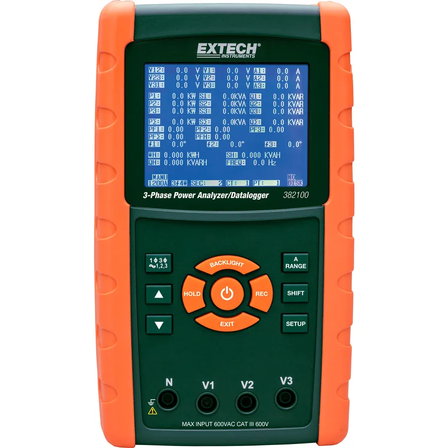 Extech 382100 Analizzatore di Potenza/Registratore Dati