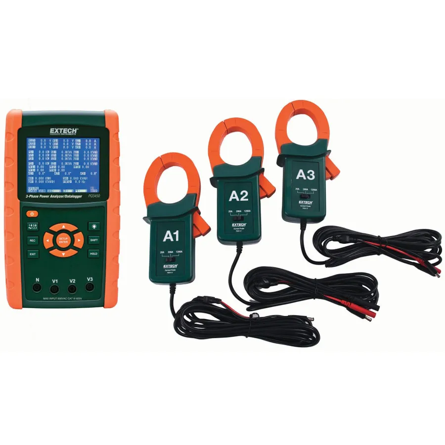 Kit Analizzatore di Potenza/Datalogger Extech PQ3450-12-NIST