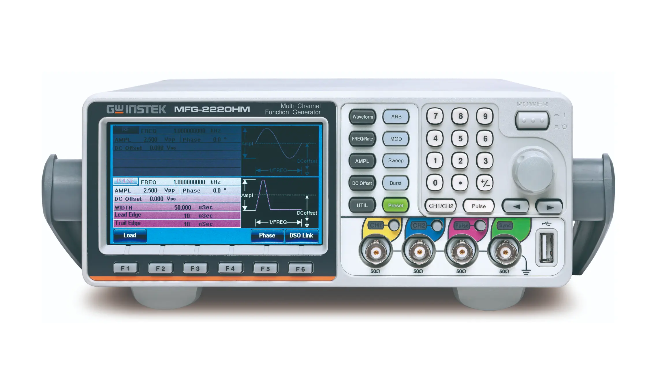 Generatore di funzioni arbitrarie a due canali GW Instek MFG-2220HM 200MHz