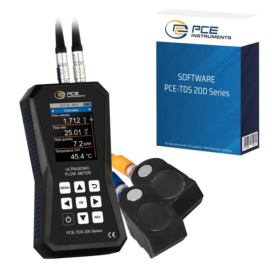PCE Instruments PCE-TDS 200 M-SW-KIT Kit Misuratore di Flusso Ultrasonico
