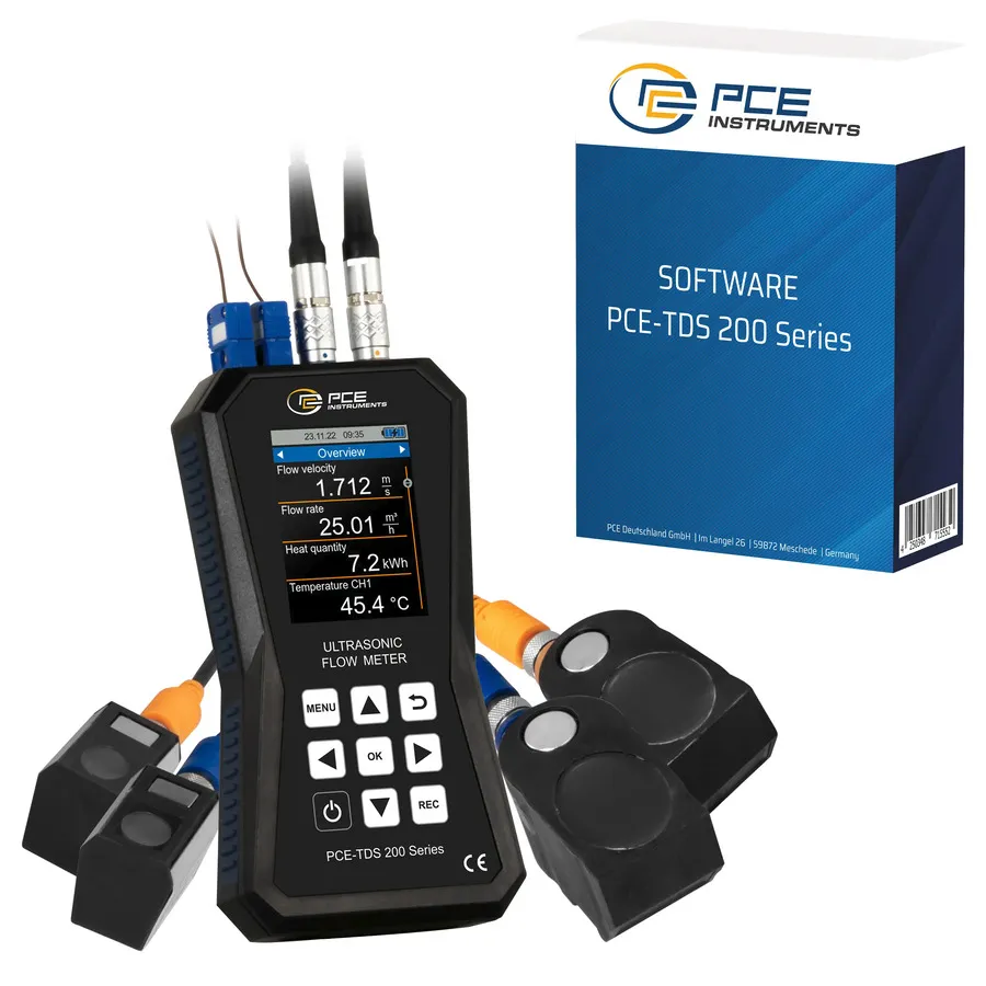 Misuratore di portata ultrasonica PCE Instruments PCE-TDS 200+ SM-SW-KIT