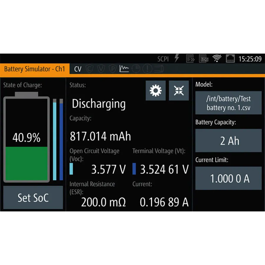Opzione simulazione batteria Rohde & Schwarz NGM-K106