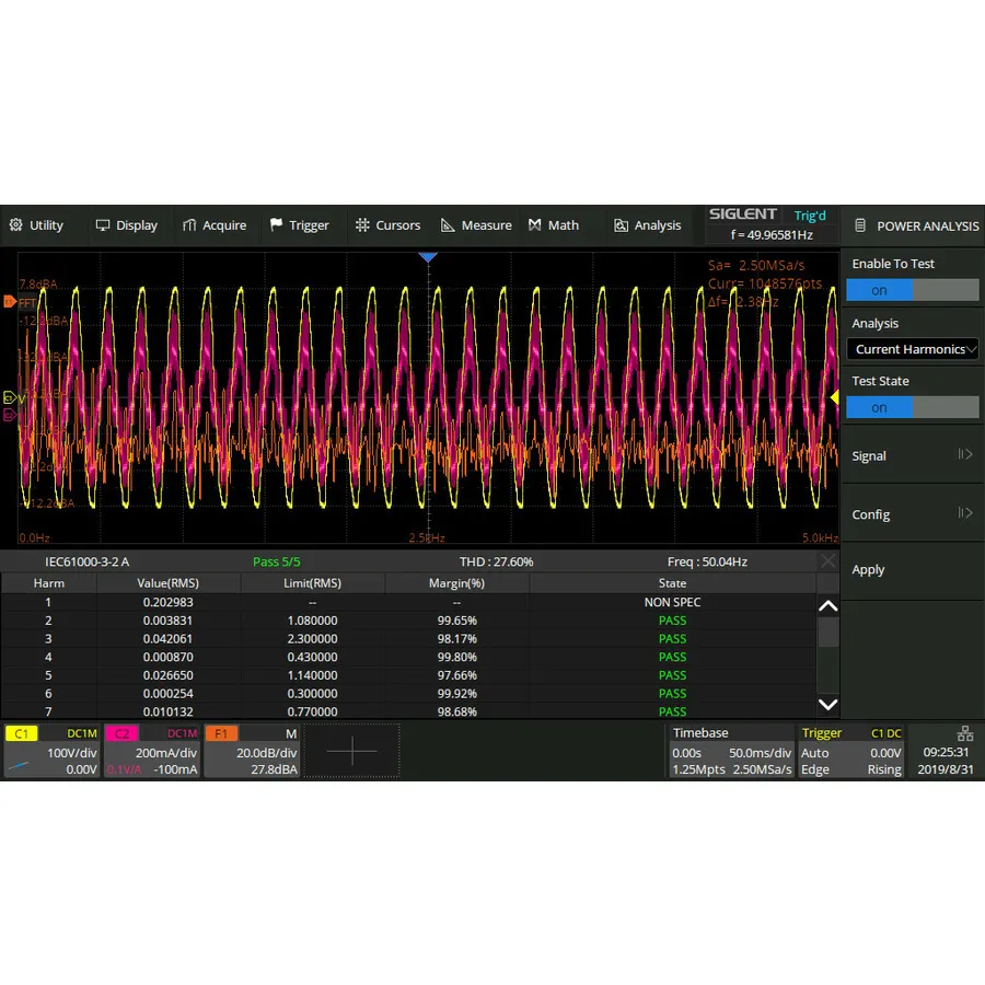Siglent SDS-5000X-PA Opzione di Analisi della Potenza dell'Oscilloscopio