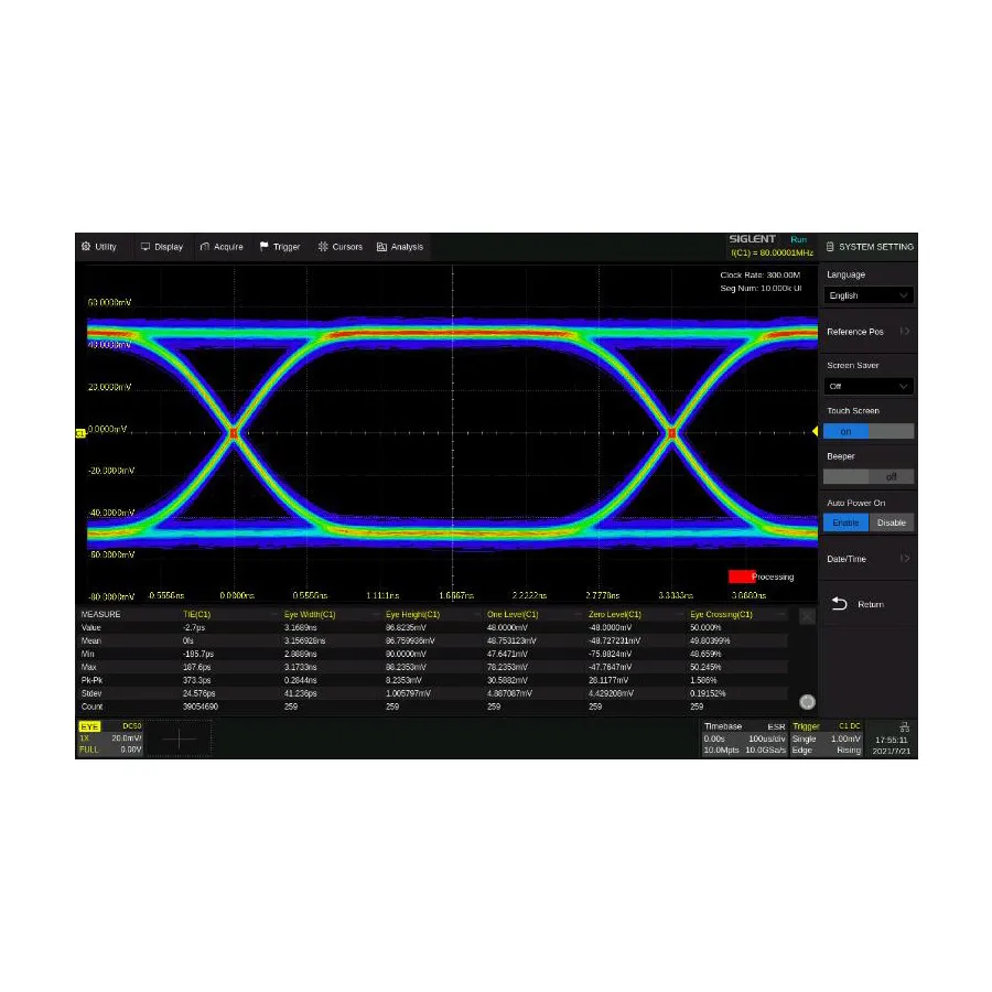 Software di Analisi Diagramma Occhio e Jitter Siglent SDS6000Pro-EJ