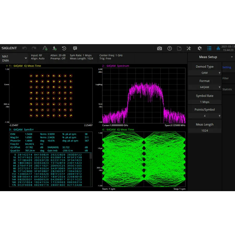 Opzione Siglent SSA5000-AMA di Analisi della Modulazione Analogica