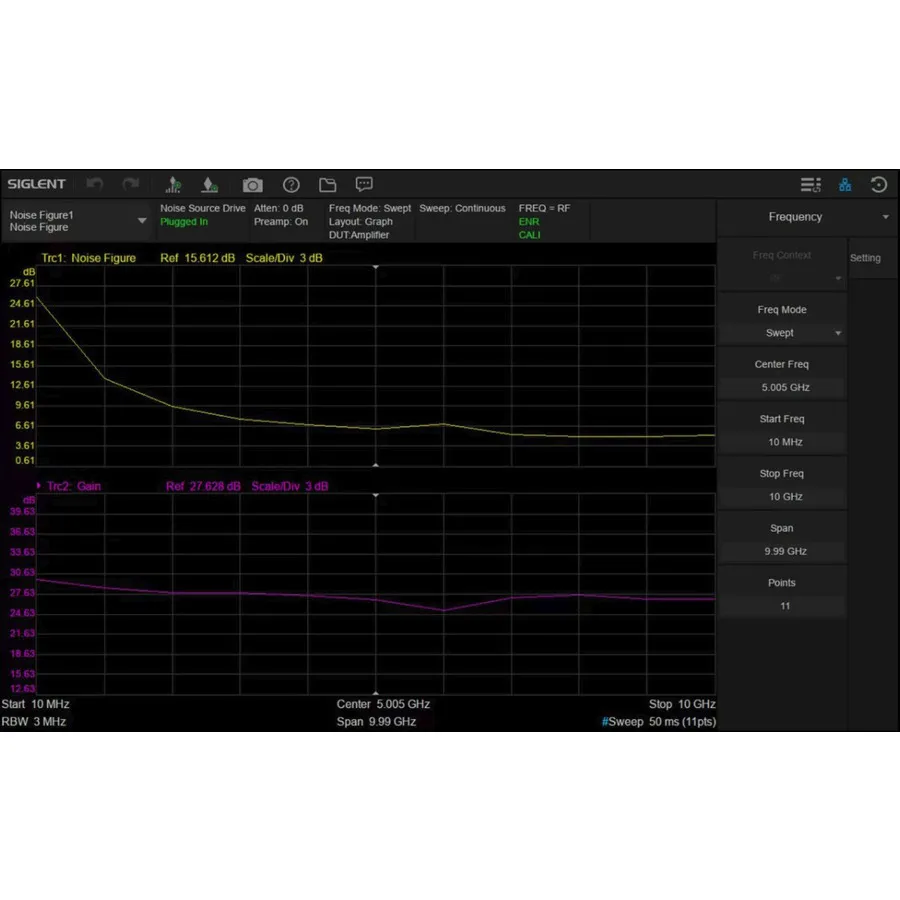 Software di Misurazione della Cifra di Rumore Siglent SSA5000-NF